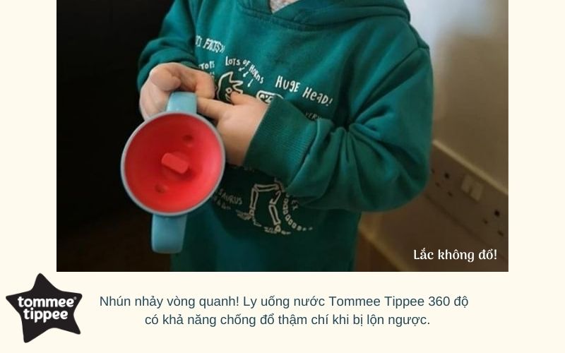 Đặc điểm Ly tập uống nước chống đổ cho bé Tommee Tippee 360 Deco Trainer 200ml từ 6 tháng – Tím