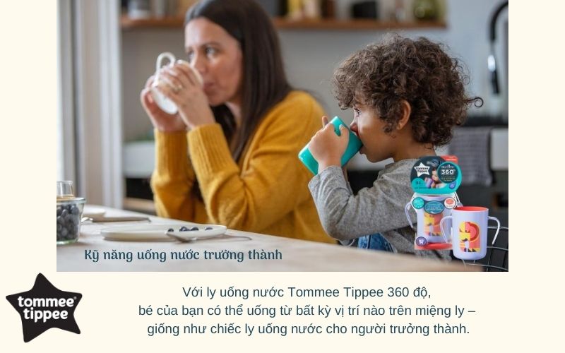 Đặc điểm Ly tập uống nước chống đổ cho bé Tommee Tippee 360 Deco Trainer 200ml từ 6 tháng – Tím