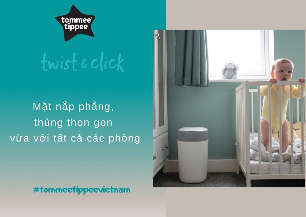 Đặc điểm Thùng xử lý tã cho bé Tommee Tippee Twist & Click - Trắng